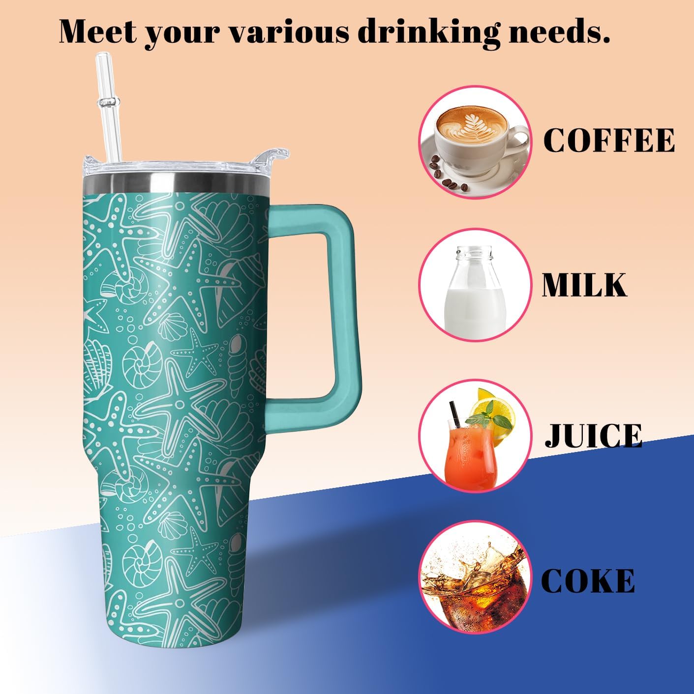 40oz Book Tumbler with Handle and Straw, Book lovers Gifts for Women, Bookish Stainless Steel Travel Mug Water Bottle for Readers, Librarians, Bookaholics, Bookworms, Vacuum Insulated Cup with Lid