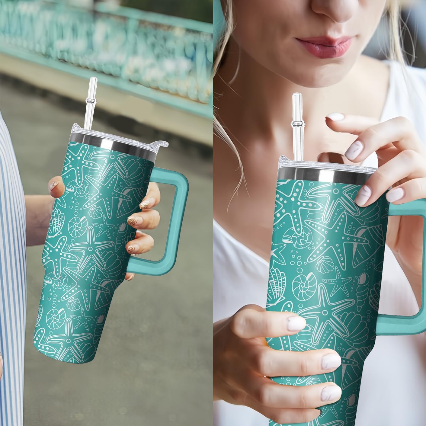 40oz Book Tumbler with Handle and Straw, Book lovers Gifts for Women, Bookish Stainless Steel Travel Mug Water Bottle for Readers, Librarians, Bookaholics, Bookworms, Vacuum Insulated Cup with Lid