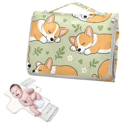 Stumpy Dogs Print Portable Diaper Changing Pad for Camping