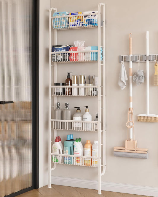 UMDONX Narrow 5-Tier Behind-the-Door Bathroom Storage Rack