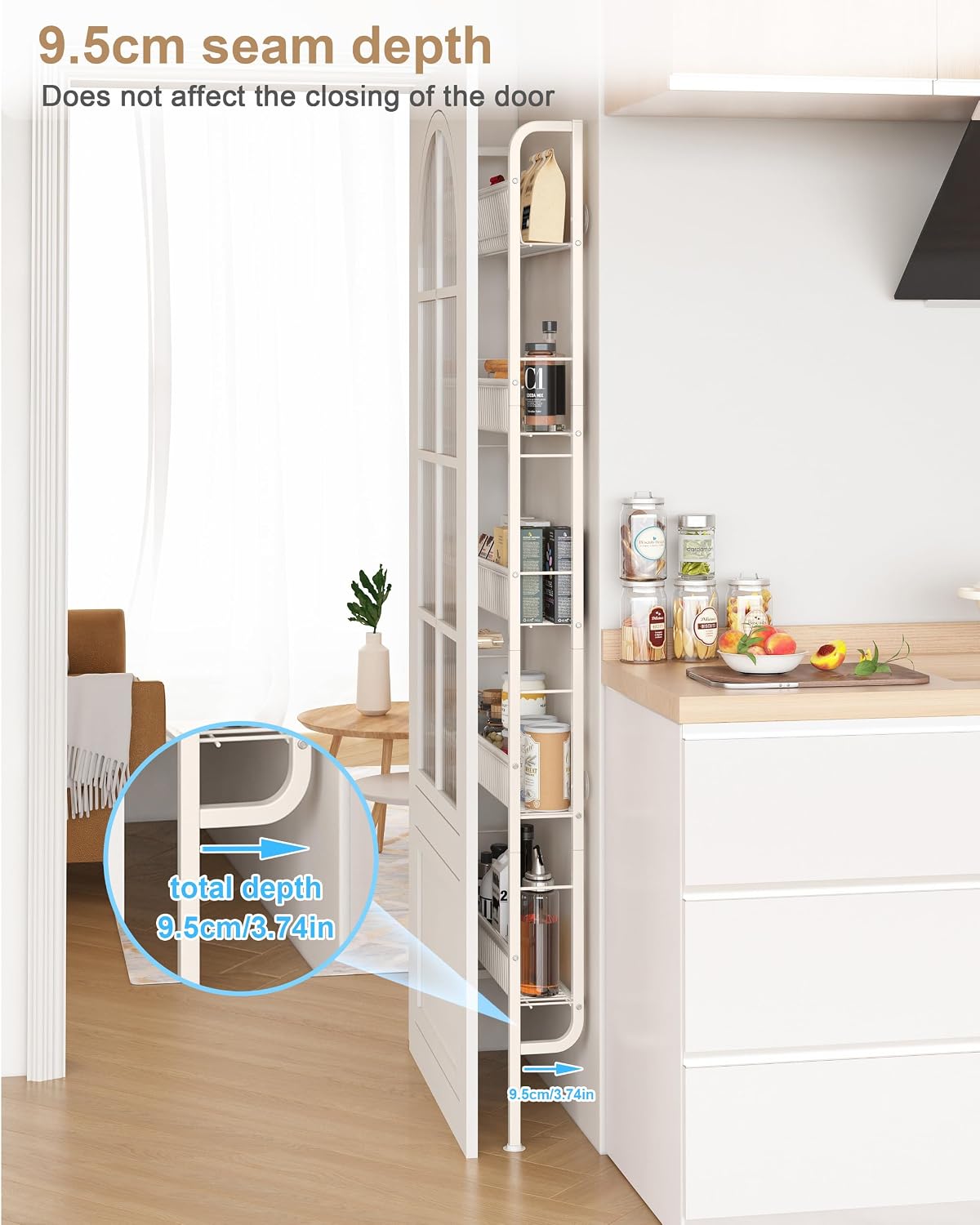 UMDONX Narrow 5-Tier Behind-the-Door Bathroom Storage Rack