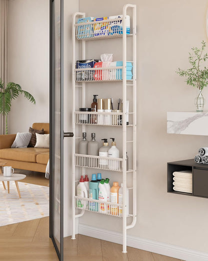 UMDONX Narrow 5-Tier Behind-the-Door Bathroom Storage Rack