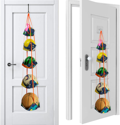 Basketball & Sports Balls Organizer, 5 Tiers Over The Door Toy Storage Net