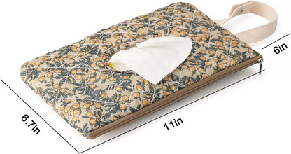 Floral Quilted Baby Wipe Holder Pouch with Hanging Strap
