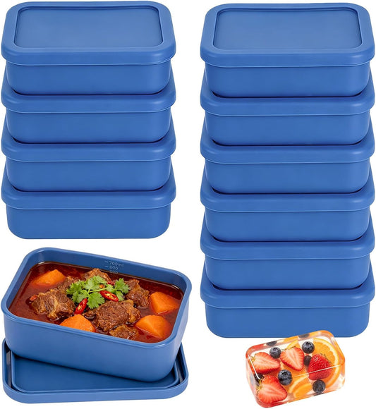 10 Pcs 2 Cup Silicone Freezer Trays with Lids BPA-Free Reusable