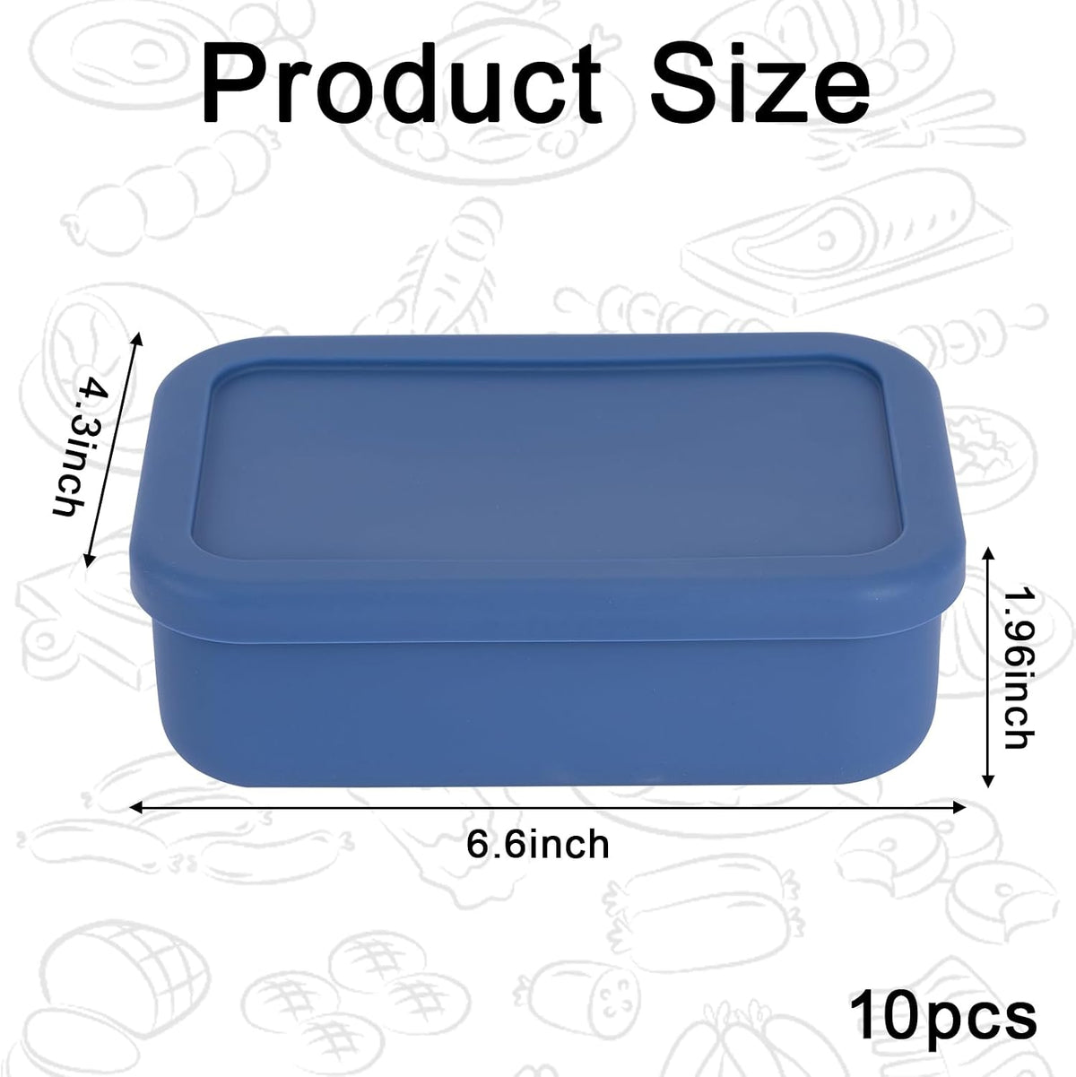 10 Pcs 2 Cup Silicone Freezer Trays with Lids BPA-Free Reusable