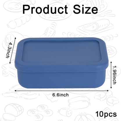 10 Pcs 2 Cup Silicone Freezer Trays with Lids BPA-Free Reusable