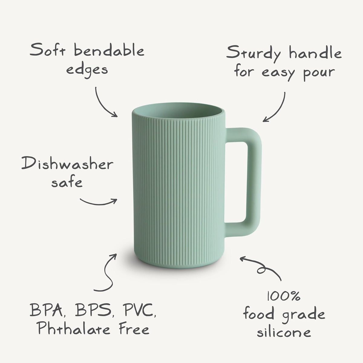 Baby Bath Rinse Cup | 100% Food Grade Silicone | Shampoo & Body Washing Rinser Cup For Kids (Dried Thyme)