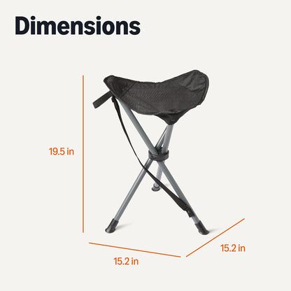 Portable Camping Stool, Collapsible, Lightweight, for Hiking, Hunting, Fishing, Black