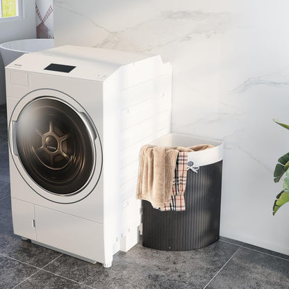 15 Gal Corner Laundry Hamper w/Lid, Removable Liner & Handle Beige