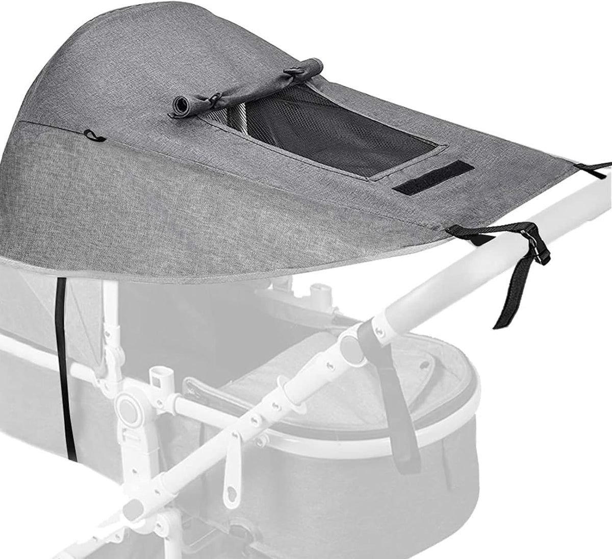 Baby Stroller Universal UPF 50+ Sun Protector Shade Blackout Cover Pushchair Shield Canopy Pram Rain Sunshade with See Through Extender Accessory Easy Installation