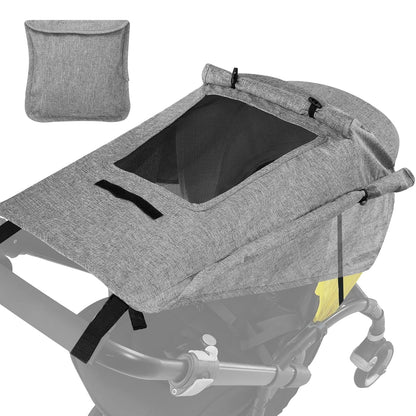 Baby Stroller Universal UPF 50+ Sun Protector Shade Blackout Cover Pushchair Shield Canopy Pram Rain Sunshade with See Through Extender Accessory Easy Installation