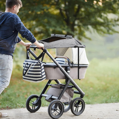 Baby Stroller Universal UPF 50+ Sun Protector Shade Blackout Cover Pushchair Shield Canopy Pram Rain Sunshade with See Through Extender Accessory Easy Installation