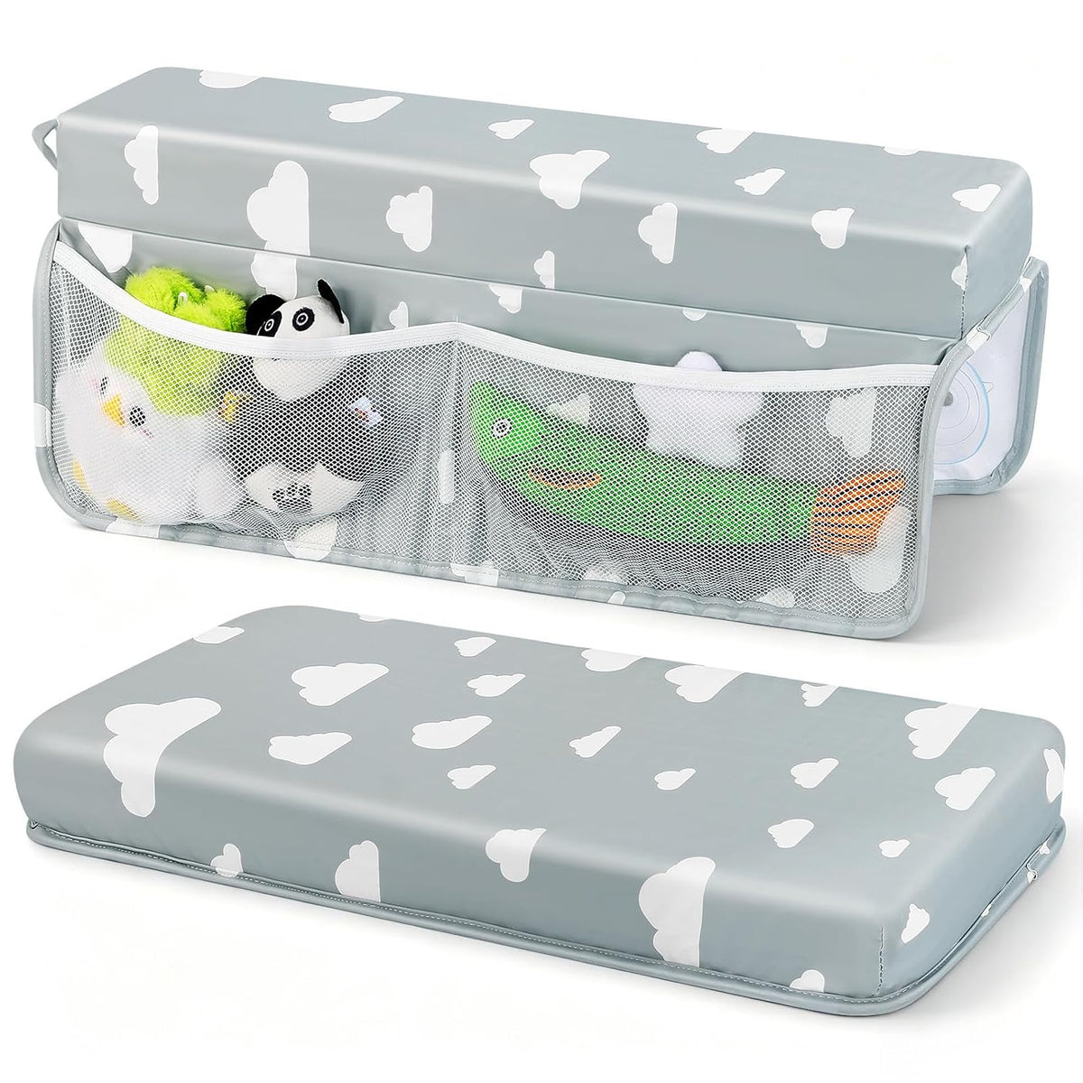 Comfortable Baby Bath Kneeler and Elbow Rest Pad Set - Grey