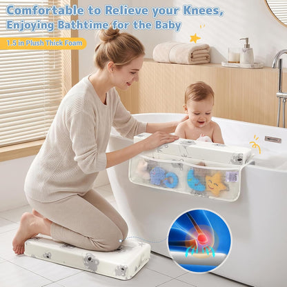 Comfortable Baby Bath Kneeler and Elbow Rest Pad Set - Grey