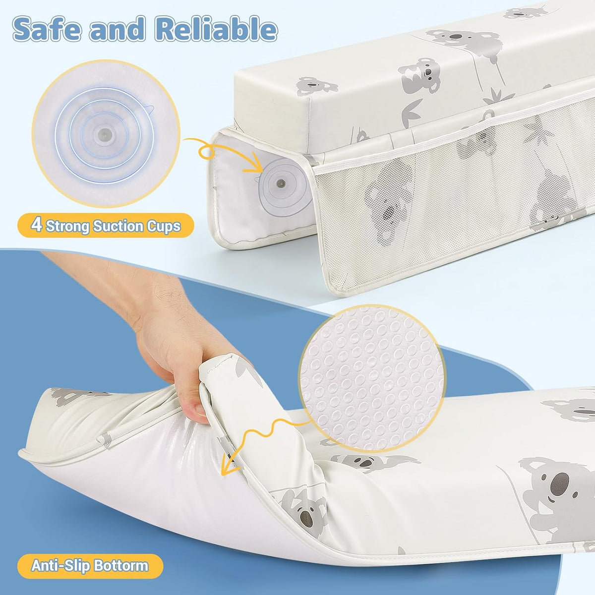 Comfortable Baby Bath Kneeler and Elbow Rest Pad Set - Grey