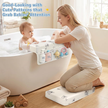 Comfortable Baby Bath Kneeler and Elbow Rest Pad Set - Grey