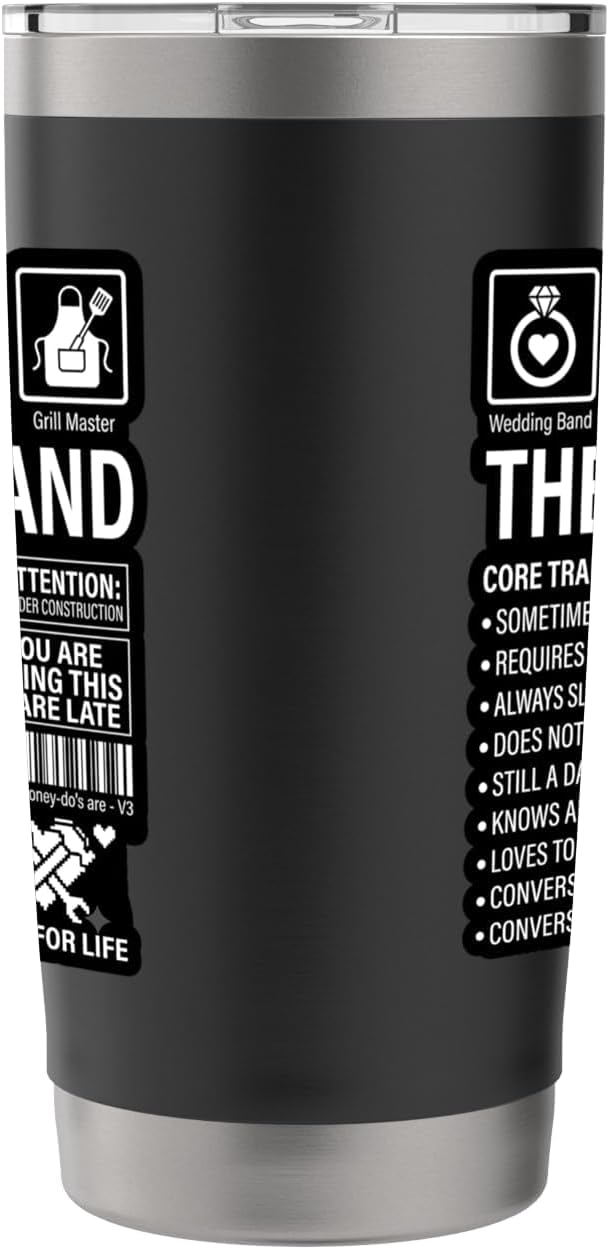 The Husband Core Traits Funny Marriage Sarcastic Stainless Steel Insulated Tumbler