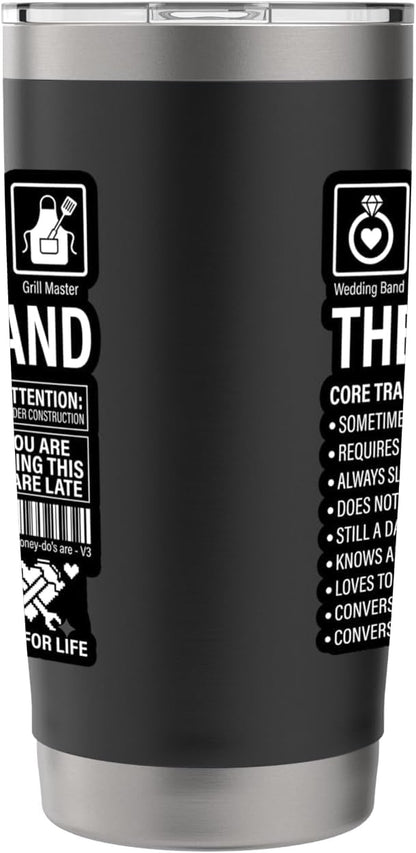 The Husband Core Traits Funny Marriage Sarcastic Stainless Steel Insulated Tumbler