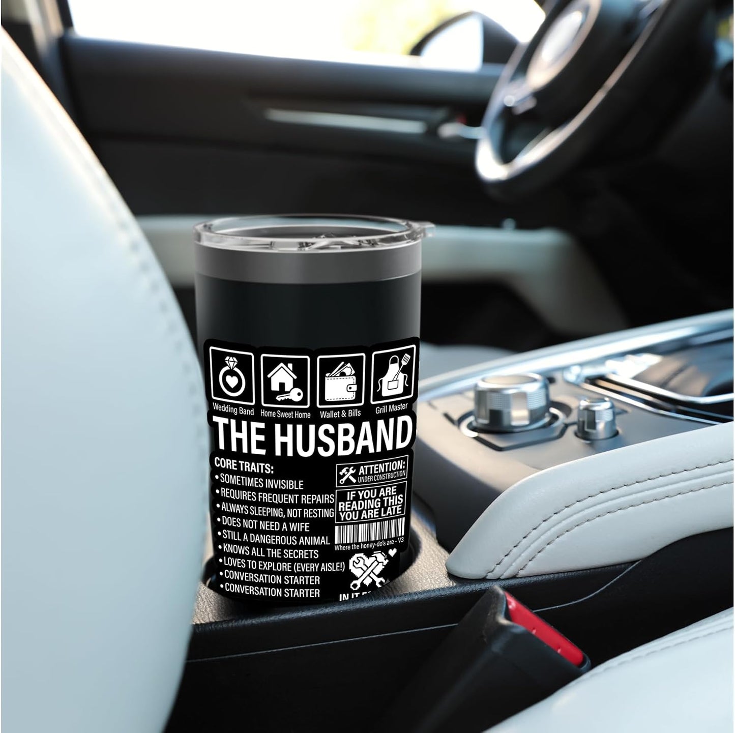 The Husband Core Traits Funny Marriage Sarcastic Stainless Steel Insulated Tumbler