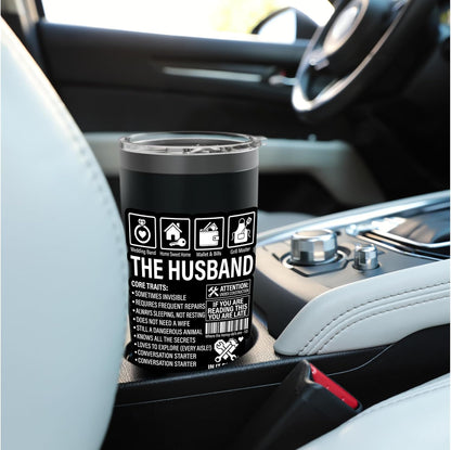The Husband Core Traits Funny Marriage Sarcastic Stainless Steel Insulated Tumbler