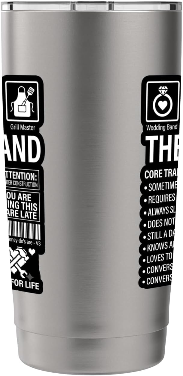 The Husband Core Traits Funny Marriage Sarcastic Stainless Steel Insulated Tumbler