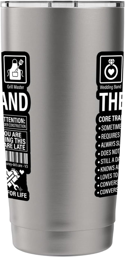 The Husband Core Traits Funny Marriage Sarcastic Stainless Steel Insulated Tumbler