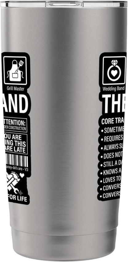 The Husband Core Traits Funny Marriage Sarcastic Stainless Steel Insulated Tumbler