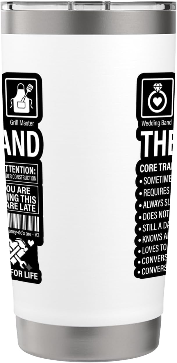 The Husband Core Traits Funny Marriage Sarcastic Stainless Steel Insulated Tumbler