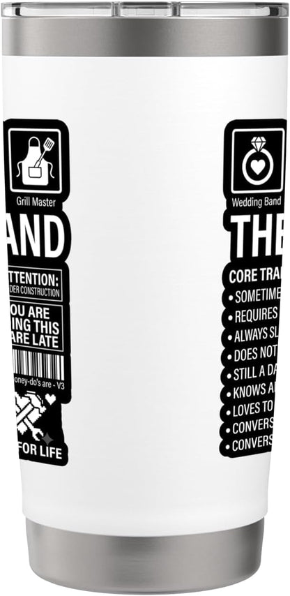 The Husband Core Traits Funny Marriage Sarcastic Stainless Steel Insulated Tumbler