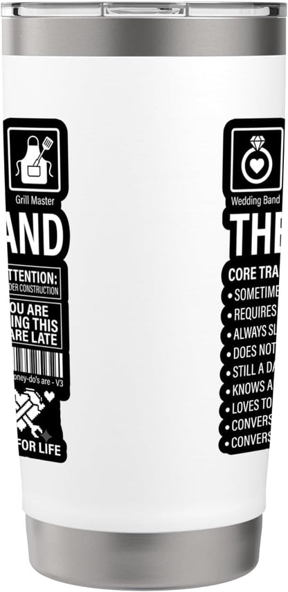 The Husband Core Traits Funny Marriage Sarcastic Stainless Steel Insulated Tumbler