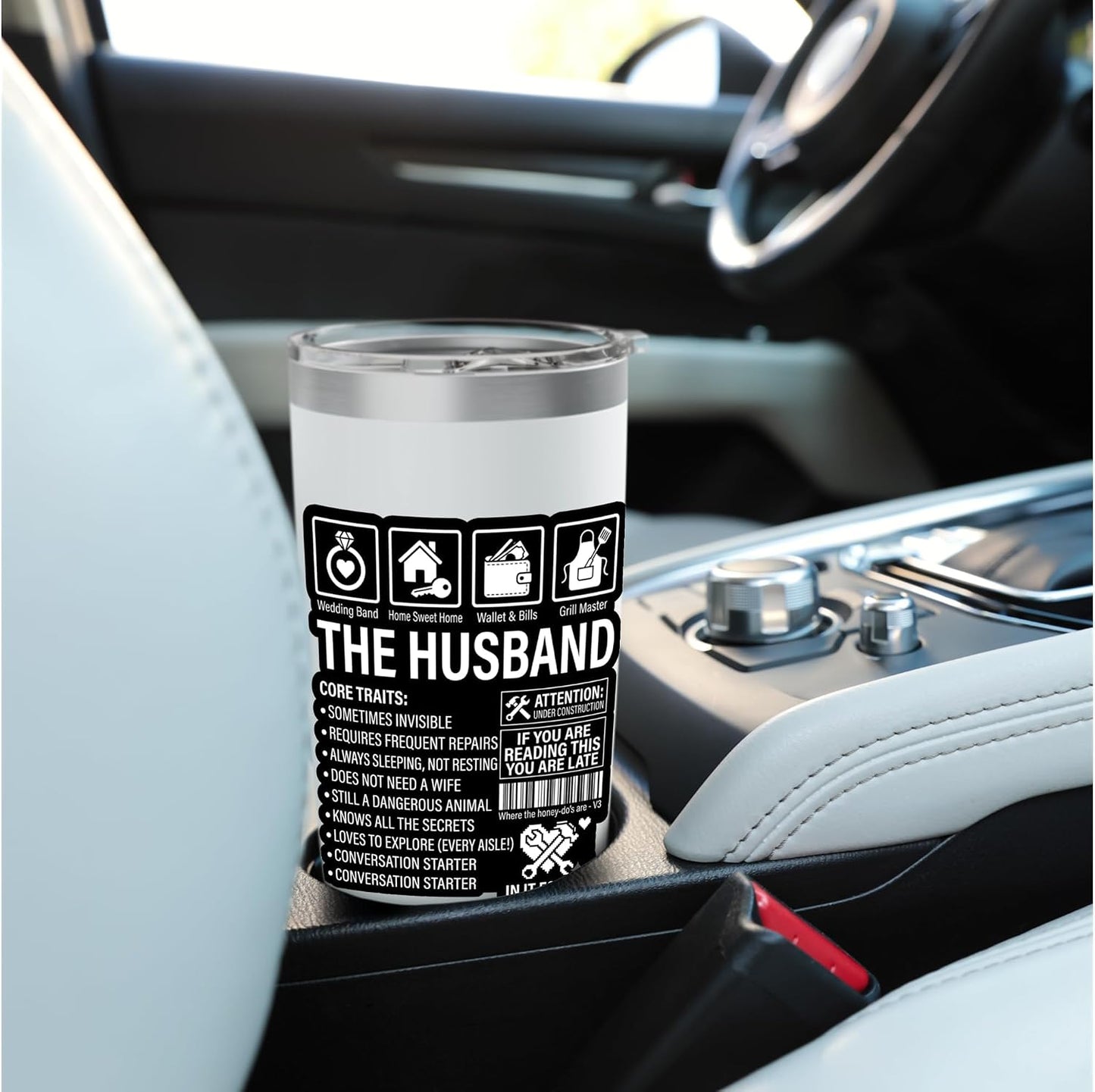 The Husband Core Traits Funny Marriage Sarcastic Stainless Steel Insulated Tumbler