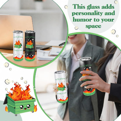 2 Pack Funny Dumpster Fire Gifts 20 oz Tumbler Employee Appreciation Gifts Stainless Steel Tumbler for Women Men Desk Accessories for Christmas Coworkers Teacher Staff Nurse Office