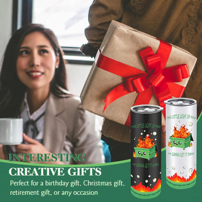 2 Pack Funny Dumpster Fire Gifts 20 oz Tumbler Employee Appreciation Gifts Stainless Steel Tumbler for Women Men Desk Accessories for Christmas Coworkers Teacher Staff Nurse Office