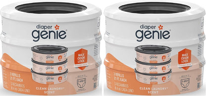Bags Refills 270 Count (Pack of 3) Clean Laundry Scent | Diaper Pail Refills with Max Odor Lock | Holds up to 810 Newborn Diapers