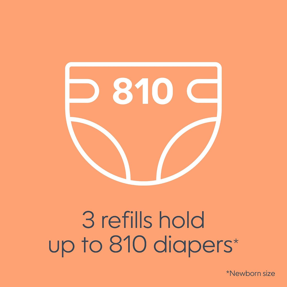 Bags Refills 270 Count (Pack of 3) Clean Laundry Scent | Diaper Pail Refills with Max Odor Lock | Holds up to 810 Newborn Diapers