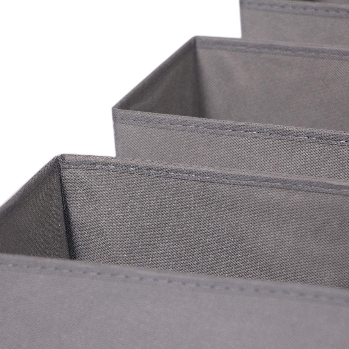 9 Pack Foldable Cloth Storage Box Closet Dresser Drawer Organizer Fabric Baskets Bins Containers Divider for Clothes Underwear Bras Socks Lingerie Clothing, M Grey 090