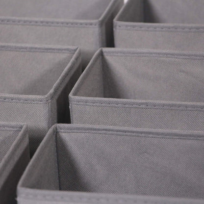 9 Pack Foldable Cloth Storage Box Closet Dresser Drawer Organizer Fabric Baskets Bins Containers Divider for Clothes Underwear Bras Socks Lingerie Clothing, M Grey 090