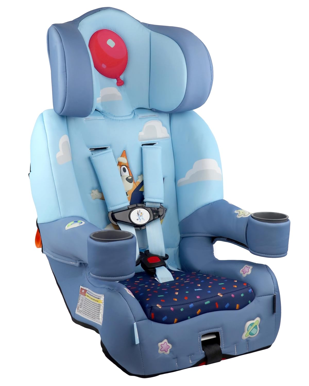 KidsEmbrace 2-in-1 Car Seat | Forward-Facing Harness (26.5–65 lbs) & Booster Mode (40–100 lbs) | Latch | Premium Fit with Multi-Position Headrest, Harness & Recline – Bluey