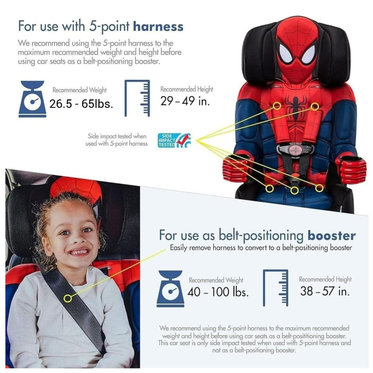 KidsEmbrace 2-in-1 Car Seat | Forward-Facing Harness (26.5–65 lbs) & Booster Mode (40–100 lbs) | Latch | Premium Fit with Multi-Position Headrest, Harness & Recline – Bluey