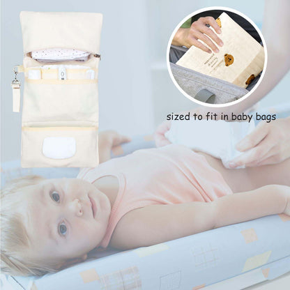 MODAKIDS Baby Bag Organizer, Waterproof Mini Diaper Bag, Foldable Mom Travel Set, Diaper Organizer, with Gift for Baby Shower (Bear)