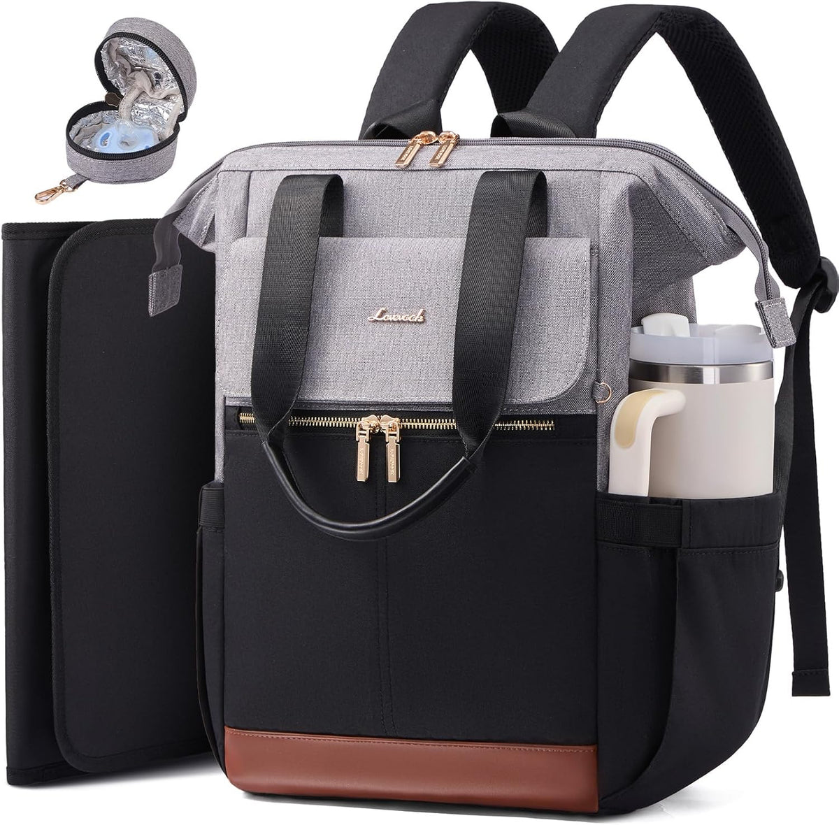 Diaper Bag Backpack,Diaper Bag Tote with Insulated Pockets,Waterproof Trave Baby Girl/Boy Diaper Bag Tote