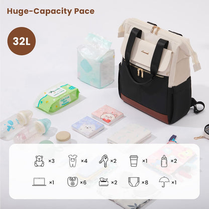 Diaper Bag Backpack,Diaper Bag Tote with Insulated Pockets,Waterproof Trave Baby Girl/Boy Diaper Bag Tote