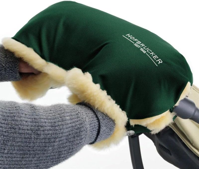 Stroller Handwarmer – Lambskin Lined Hand Muff for Parents, Winter Stroller Accessory, Windproof & Water-Resistant