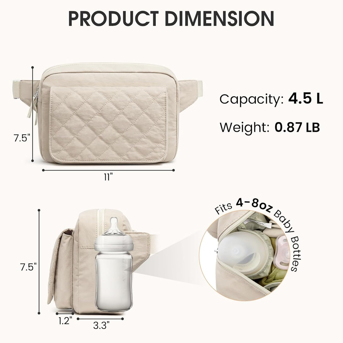 Small Diaper Bag, Mini Sling Diaper Bag with Portable Changing Pad