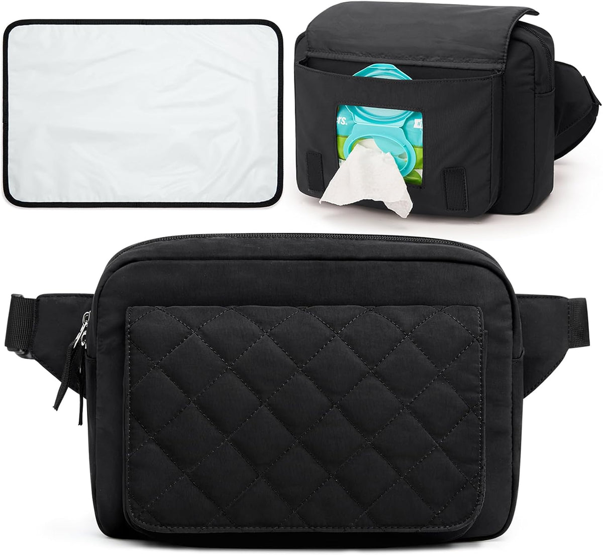 Small Diaper Bag, Mini Sling Diaper Bag with Portable Changing Pad