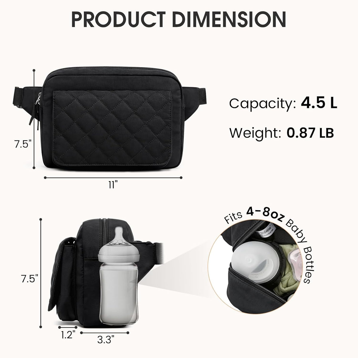 Small Diaper Bag, Mini Sling Diaper Bag with Portable Changing Pad