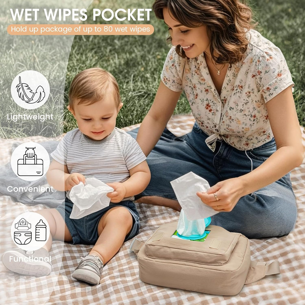 Small Diaper Bag, Mini Sling Diaper Bag with Portable Changing Pad