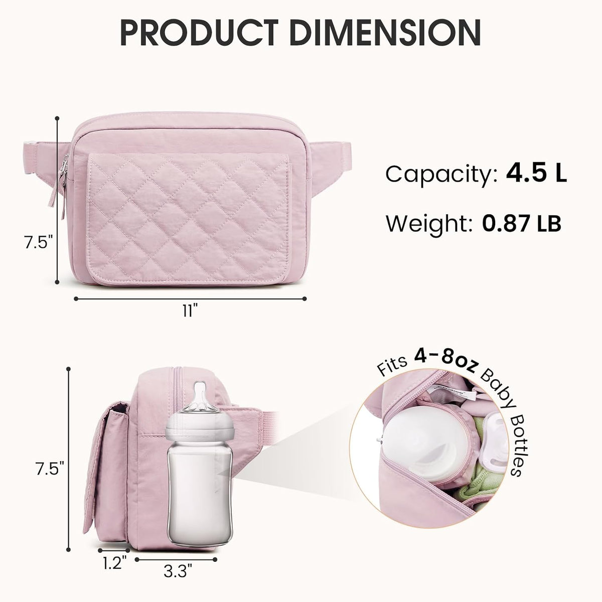 Small Diaper Bag, Mini Sling Diaper Bag with Portable Changing Pad