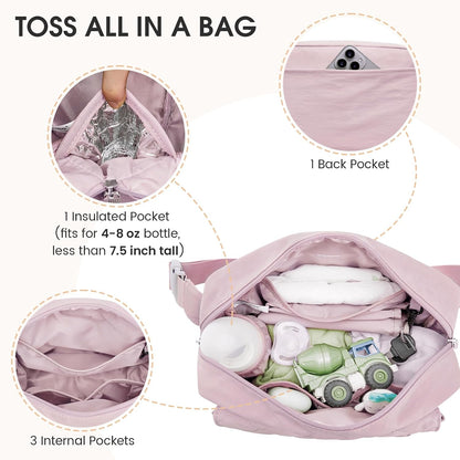 Small Diaper Bag, Mini Sling Diaper Bag with Portable Changing Pad